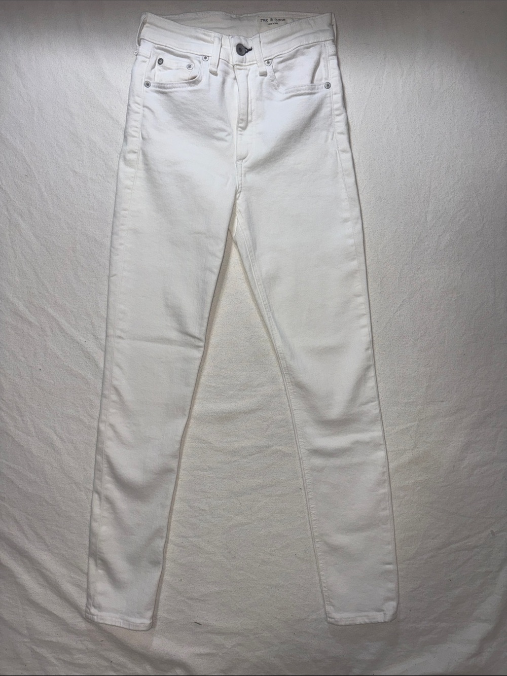 Rag & Bone White High Rise Ankle Skinny Jeans